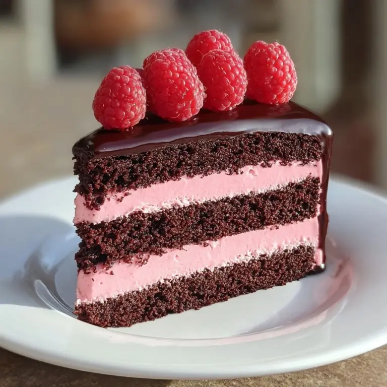 Dark Chocolate Raspberry Mousse Cake Recipe
