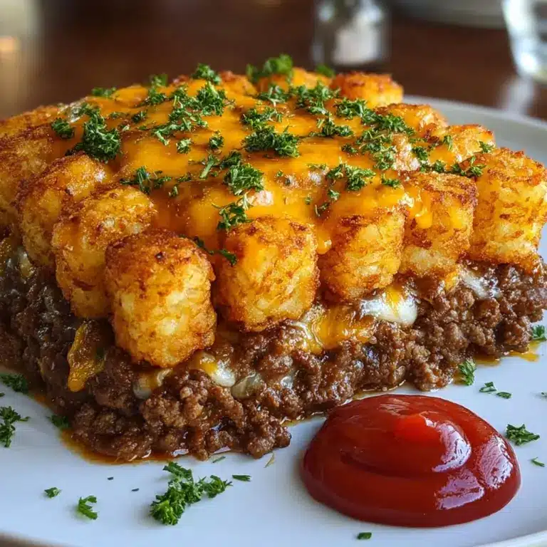 Cheesy Meatloaf & Tater Tot Bake Recipe
