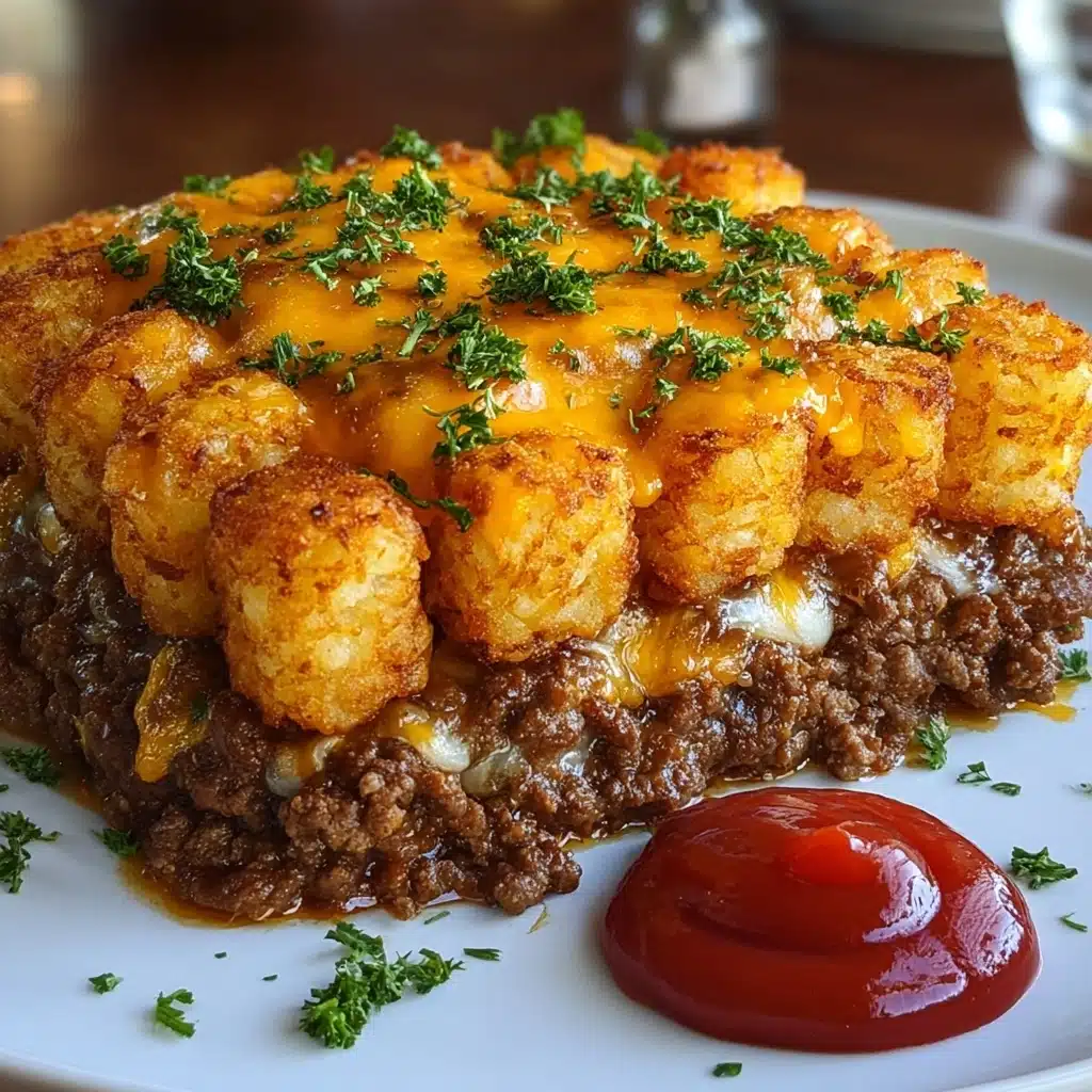 Cheesy Meatloaf & Tater Tot Bake Recipe - Recipe Image