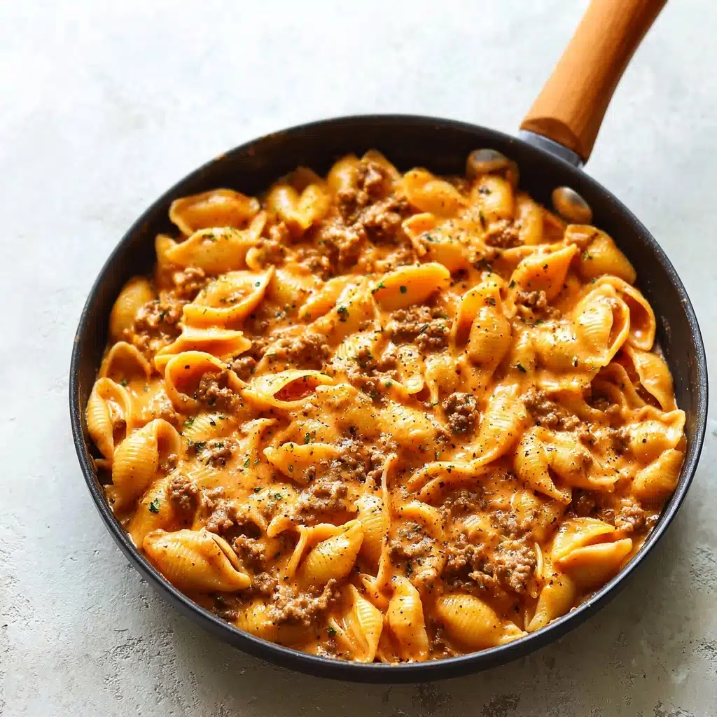 Creamy Beef and Shells Recipe - Recipe Image