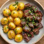 Garlic Butter Steak Bites and Potatoes Recipe