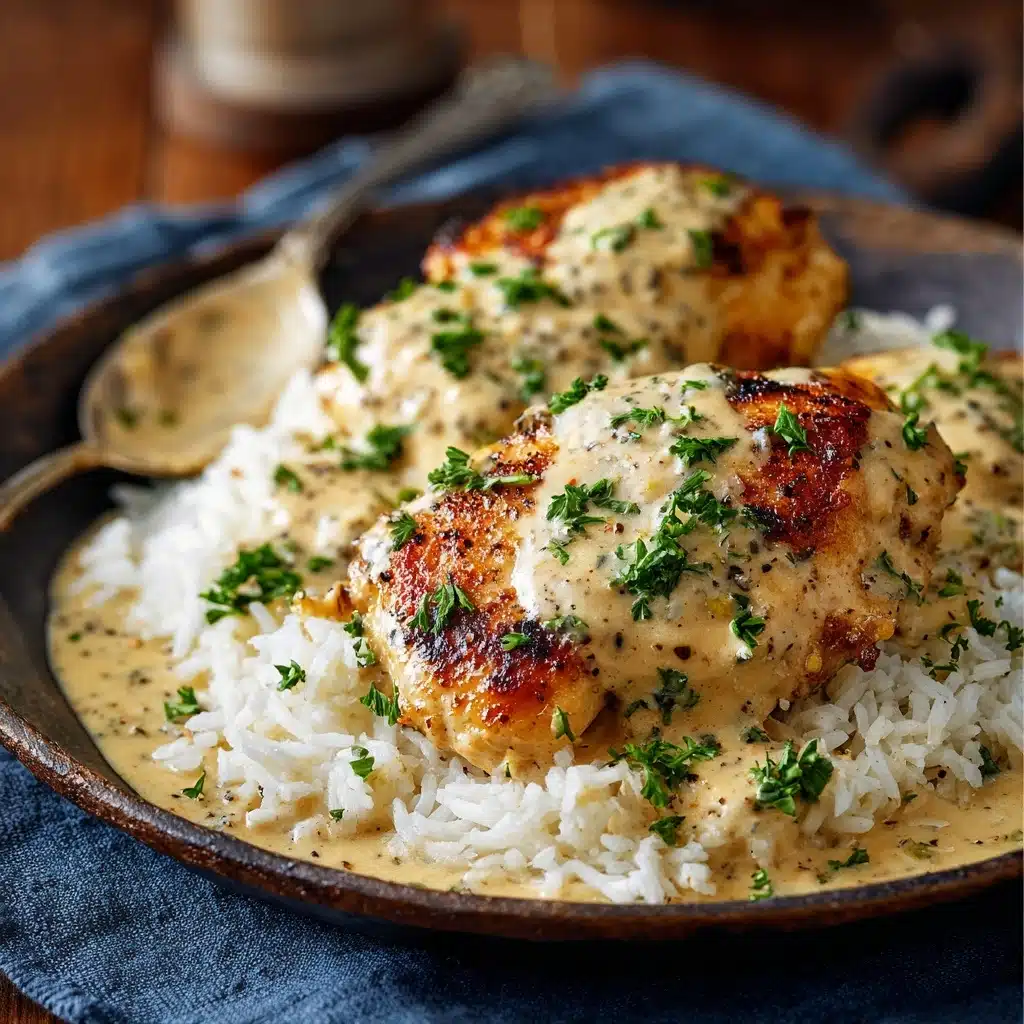 Creamy Smothered Chicken And Rice Recipe - Recipe Image