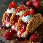 Strawberry Crunch Cheesecake Tacos Recipe