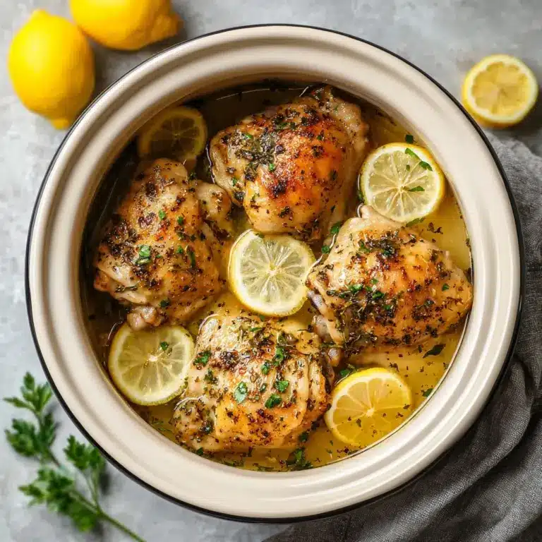 Slow Cooker Lemon Garlic Chicken Recipe