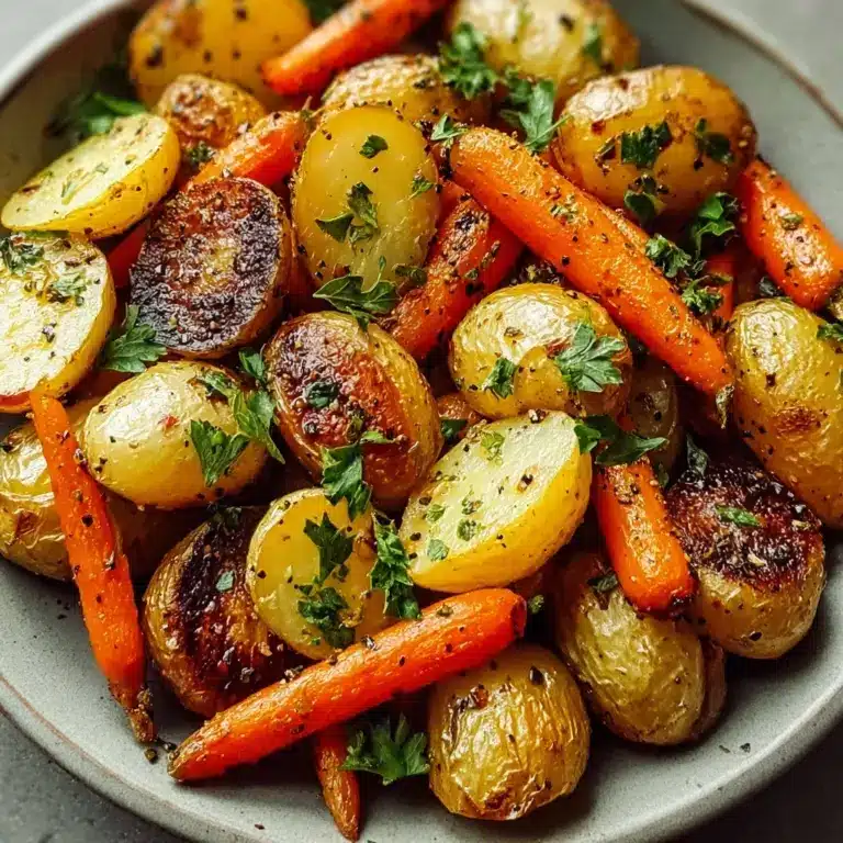 Garlic Herb Roasted Potatoes, Carrots, and Zucchini Recipe