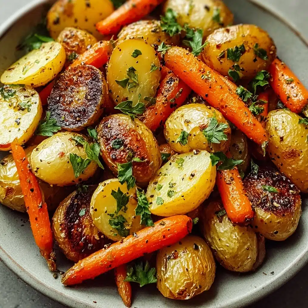 Garlic Herb Roasted Potatoes, Carrots, and Zucchini Recipe - Recipe Image