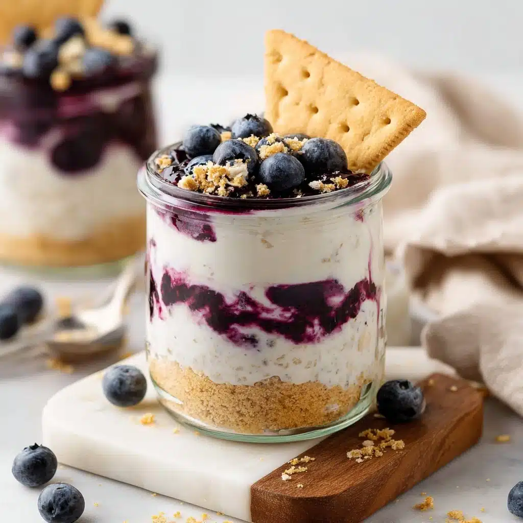 Blueberry Cheesecake Overnight Oats Recipe - Recipe Image