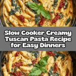Slow Cooker Creamy Tuscan Pasta Recipe