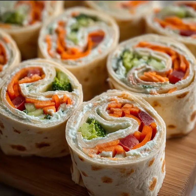 Fresh Vegetable Tortilla Roll Ups Recipe