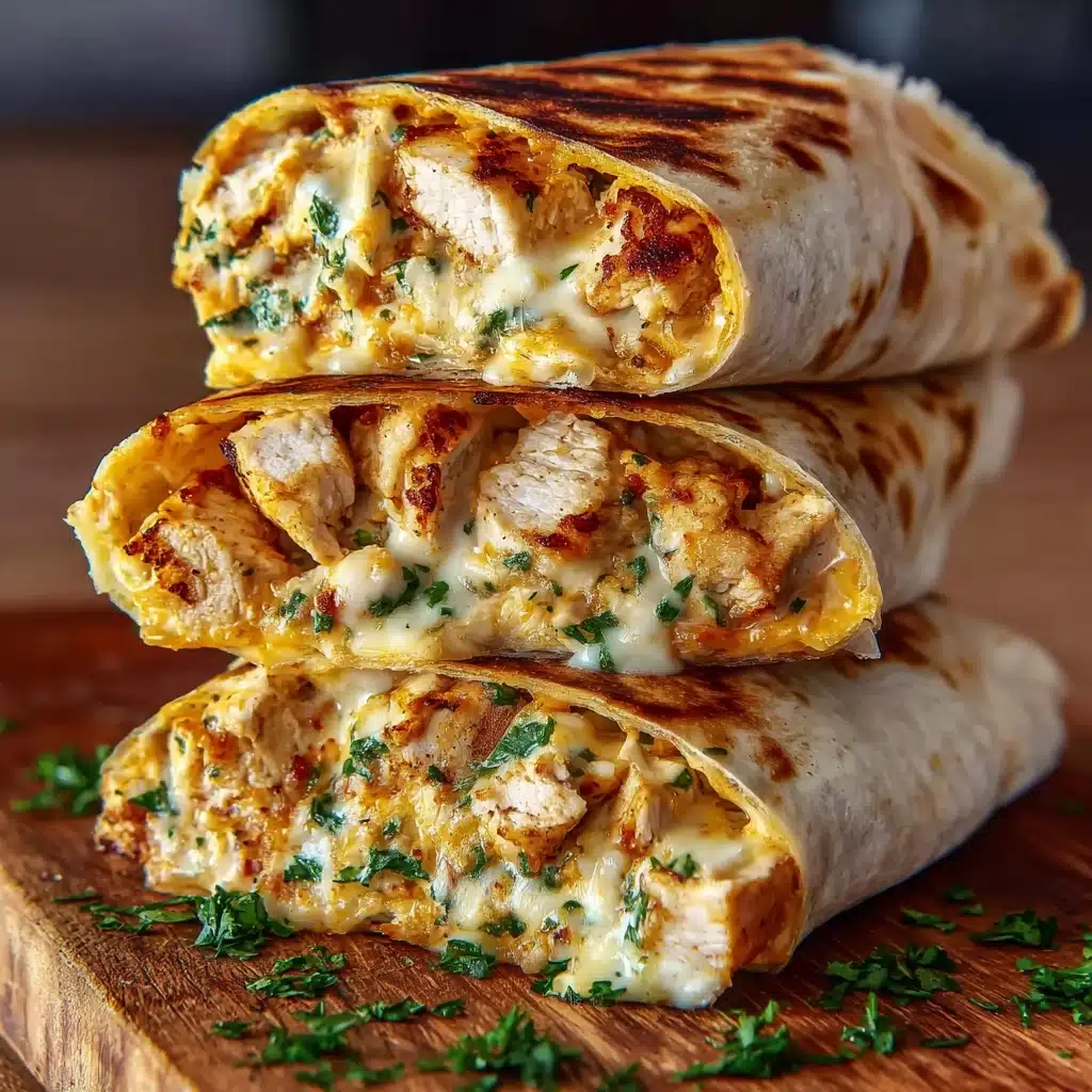 Cheesy Garlic Chicken Wraps Recipe - Recipe Image