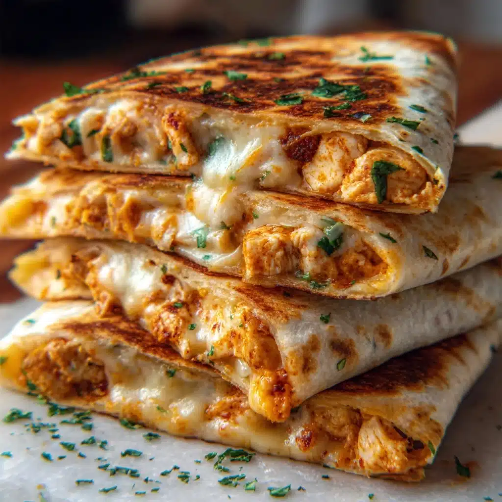 Cheesy Garlic Chicken Wraps Recipe