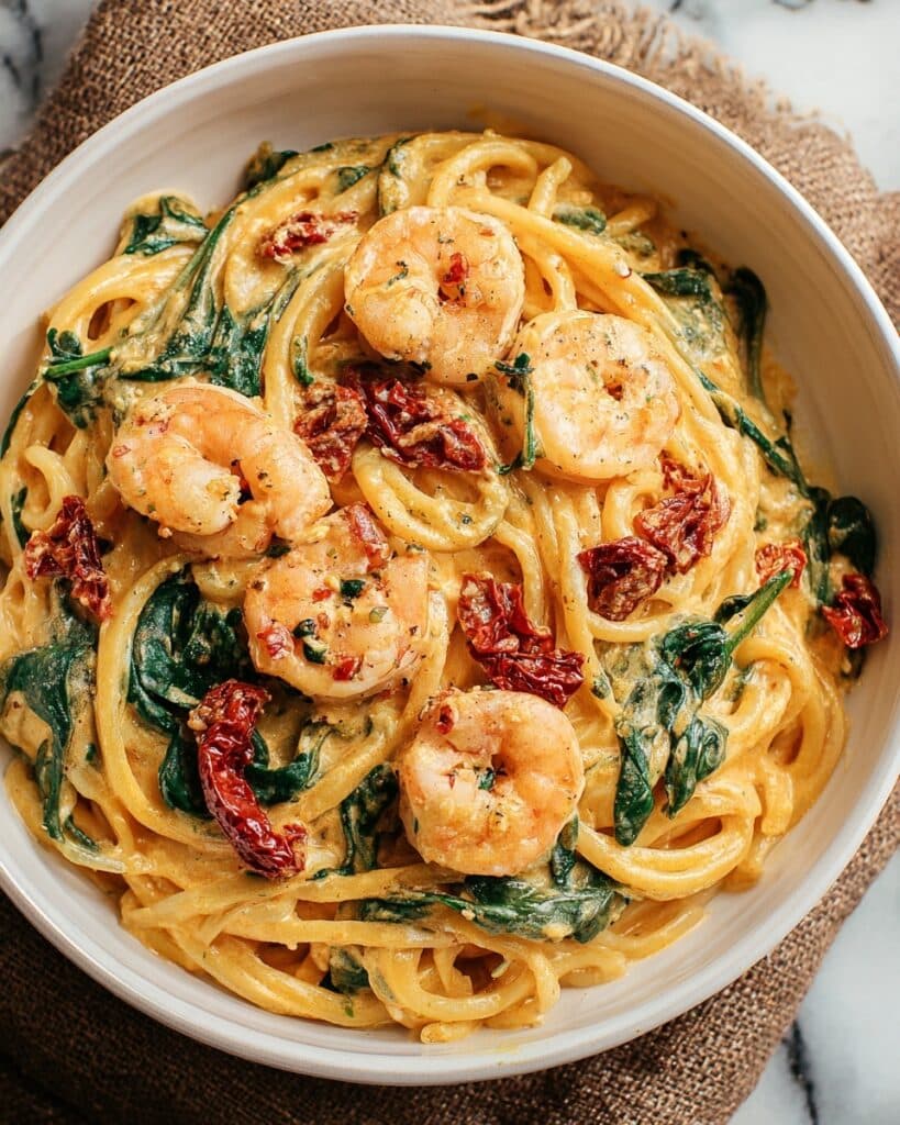 Creamy Tuscan Shrimp Linguine Recipe