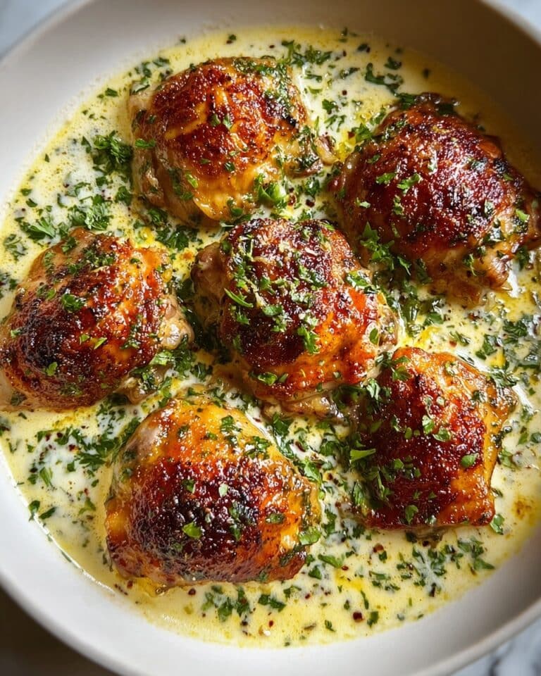 Chicken Thighs with Creamy Garlic Sauce Recipe