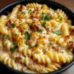 The Best Crockpot Garlic Parmesan Chicken Pasta Recipe