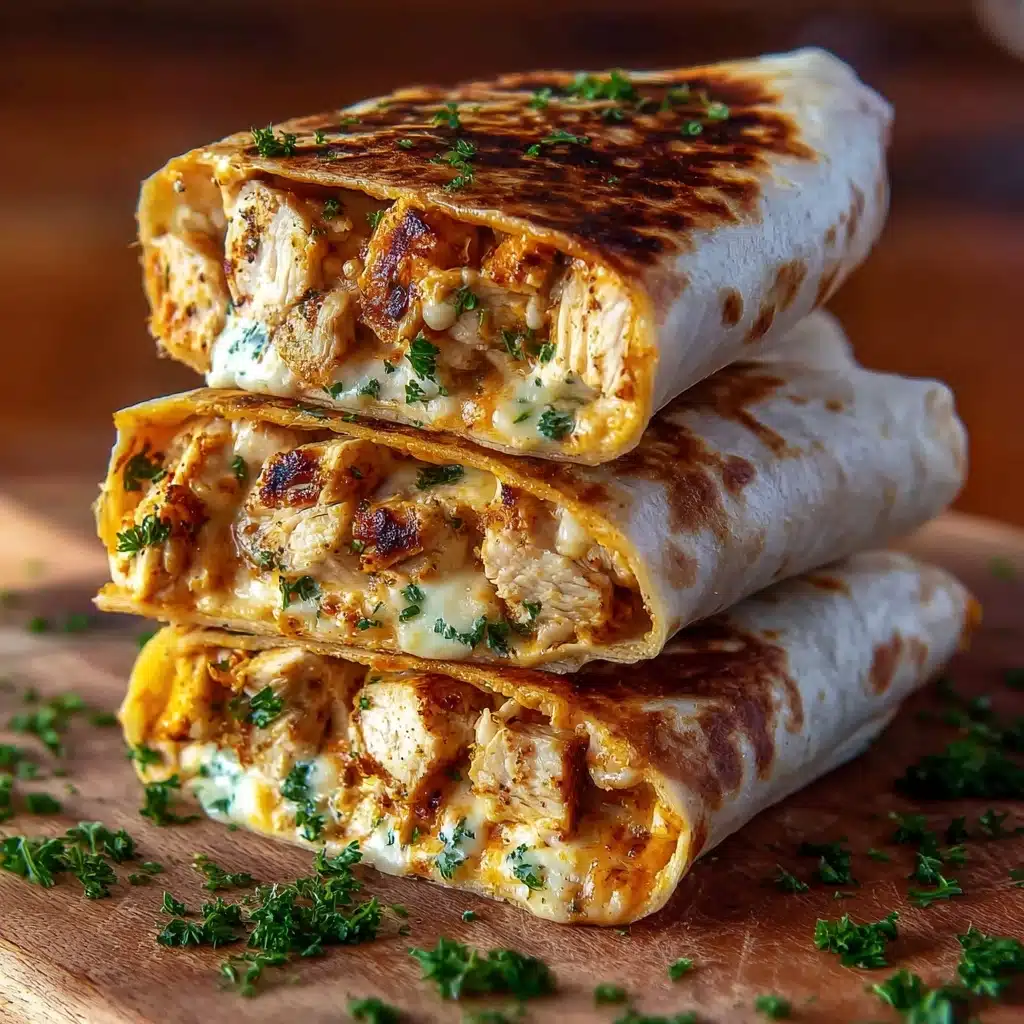 Cheesy Garlic Chicken Wraps Recipe - Recipe Image