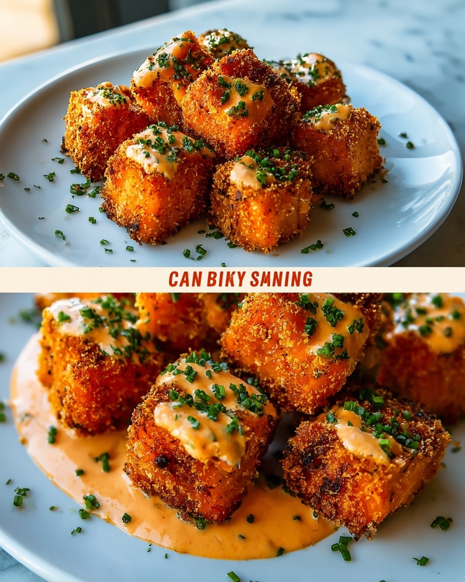 A white plate holds a dish with three main layers: the bottom layer is creamy light yellow sauce speckled with small green herbs, surrounding a bed of wilted deep green spinach leaves. On top of the spinach, there are golden brown sautéed mushroom slices, slightly shiny from cooking, scattered evenly around. The top layer features two thick, crispy salmon fillets with a light orange-pink color and charred grill marks on the edges, each covered partially with a creamy green herb sauce that adds contrast. The whole dish sits on a white marbled texture surface. photo taken with an iphone --ar 4:5 --v 7