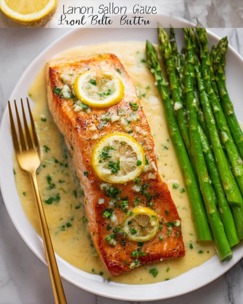 Salmon with Garlic Lemon Butter Sauce Recipe
